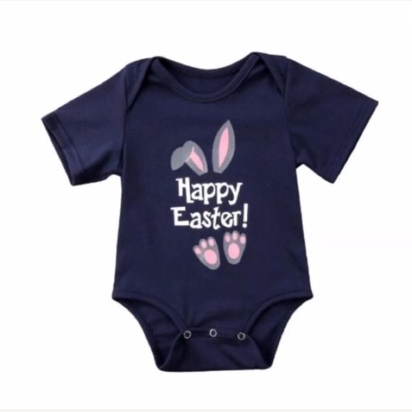 Baby Girl Easter Outfit - Onesie and Bunny Ears - Picture 2 of 4